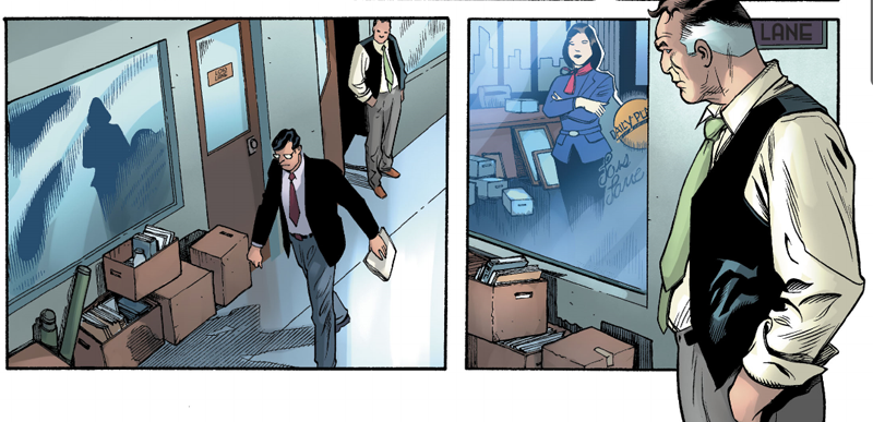 Honestly, it seems a bit creepy of Lois has left the planet to leave a cardboard cutout of her in her old office, staring out at her former colleagues.